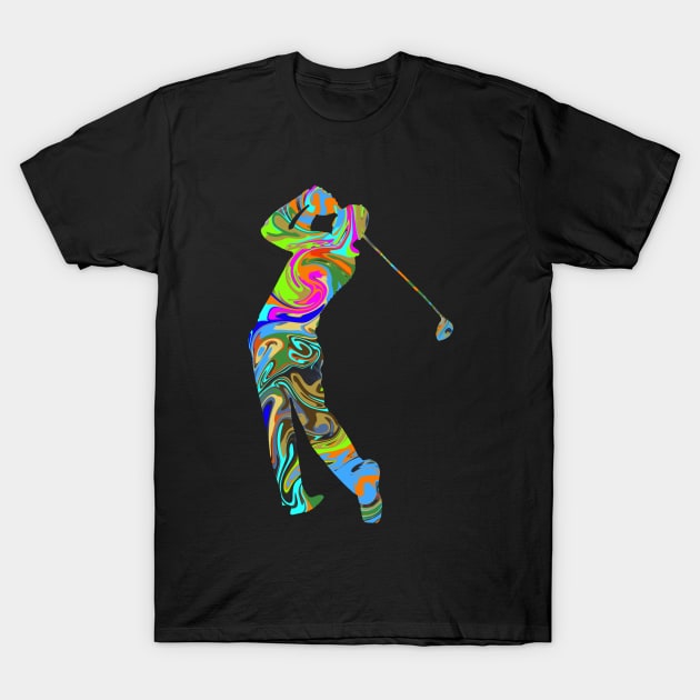 Psychedelic Golfer T-Shirt by missdebi27